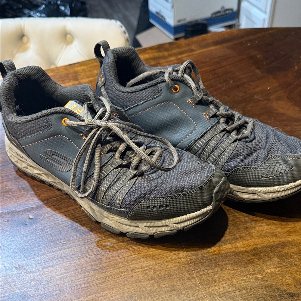 Skechers Men's Black and Orange Athletic Shoes